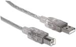 MANHATTAN USB Kabel A -> B St/St 5.00m silber