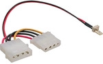 InLine&reg; L&uuml;fter Adapterkabel, 3pol L&uuml;fter an 4pol Netzteil 12V, 0,15m