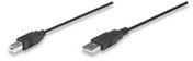 MANHATTAN USB Kabel A -> B St/St 1.80m schwarz