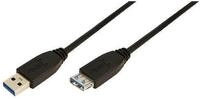 Logilink USB Kabel A -> A St/Bu 2.00m Verl. schwarz