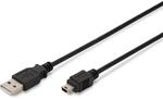 DIGITUS USB 2.0 Anschlusskabel Typ A -mini B St/St 1.0m, sw