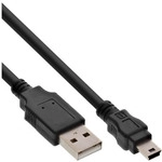 InLine&reg; USB 2.0 Mini-Kabel, USB A ST an Mini-B ST (5pol.), schwarz, 0,5m
