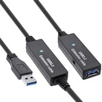 InLine&reg; USB 3.2 Gen.1 Aktiv-Verl&auml;ngerung, Stecker A an Buchse A, schwarz, 10m