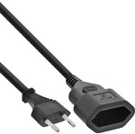 InLine&reg; Euro-Verl&auml;ngerung, Eurostecker an Eurokupplung, schwarz, 2m
