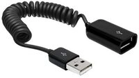 DELOCK USB Kabel A -> A St/Bu 0.20m-0.60m sw Spiral