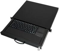 aixcase 19 Rack 1U Tastatur DE Touchpad USB schwarz