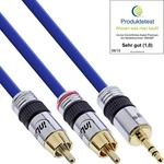 InLine&reg; Cinch/Klinke Kabel, PREMIUM, 2x Cinch Stecker an 3,5mm Klinke, 15m