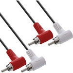 InLine&reg; Cinch Kabel, 2x Cinch, Stecker / Stecker gewinkelt, 1,2m