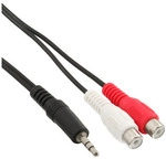 InLine&reg; Cinch/Klinke Kabel, 2x Cinch Buchse an 3,5mm Klinke Stecker, 1m