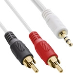 InLine&reg; Cinch/Klinke Kabel, 2x Cinch Stecker an 3,5mm Klinke Stecker, 7,5m