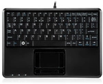 Perixx PERIBOARD-510 H PLUS US, Mini USB-Tastatur, Touchpad, Hub, schwarz
