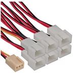 InLine&reg; L&uuml;fter Adapterkabel, 3pol Molex Buchse an 6x 3pol Molex Stecker