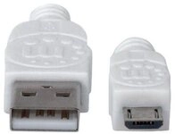 MANHATTAN USB 2.0 Anschlu&szlig;kabel 1,8m A-St/Micro-B-St. wei&szlig;