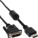 InLine&reg; HDMI-DVI Adapterkabel, 19pol Stecker auf 18+1 Stecker, mit Ferrit, 1,8m