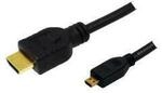 Logilink HDMI-Kabel Ethernet A -> micro D St/St 2.00m bk