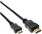 InLine&reg; High Speed HDMI&reg; Mini Kabel, Stecker A auf C, verg. Kont., schwarz, 1,5m