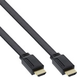 InLine&reg; HDMI-High Speed Flachkabel mit Ethernet, verg. Kontakte, schwarz, 2m