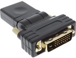 InLine&reg; HDMI-DVI Adapter, HDMI Buchse auf DVI Stecker, flexibler Winkel, 4K2K