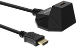 InLine&reg; HDMI-HS Verl. m. Standfu&szlig;, m. Eth., 4K2K, ST / BU, schwarz / gold, 1m