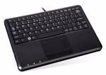 Perixx PERIBOARD-510 H PLUS UK, Mini USB-Tastatur, Touchpad, Hub, schwarz