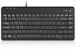 Perixx PERIBOARD-505H PLUS US, Mini USB-Tastatur, Trackball, Hub, schwarz