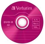 DVD-R Verbatim 4,7GB 5pcs Slim J. Colour 16x