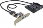 DELOCK Front Panel 8,89cm 3,5Zoll 2x USB 3.0 + 2x USB 3.0 am Slotblech schwarz