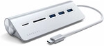 Satechi Type-C Aluminum USB Hub & Card Reader, Silber, ST-TCHCRS