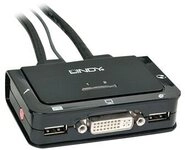 LINDY DVI KVM Switch 2 Port USB Audio