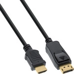 InLine&reg; DisplayPort zu HDMI Konverter Kabel, 4K/30Hz, schwarz, 3m