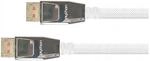 Python DisplayPort 1.4 Kabel Nylongeflecht wei&szlig; 5m