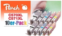 Peach 0F319980 Druckerpatrone 10 St&uuml;ck(e) Schwarz, Cyan, Magenta, Foto schwarz, Gelb