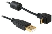 DELOCK USB Kabel A -> Micro-B 90&deg; St/St 1.00m sw