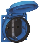 ABL Einbau-SCHUKO-Steckdose, 1561050 blau IP54 m. Schraubanschluss