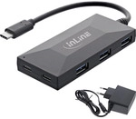 InLine&reg; USB 3.2 Gen.1 Hub, USB-C zu 2x USB-C & 3x USB-A, mit Netzteil