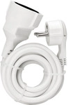 Kopp Strom-Verl&auml;ngerung Schutzkontakt Winkelstecker extra flach, wei&szlig;, 3m