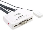 InLine&reg; KVM Switch, 2-fach, DVI-D, USB, mit Audio, integr. Kabel