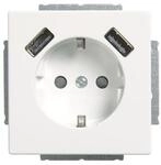BJ Schuko/USB Steckdose 20 EUCB2USB-84 solo Busch-USB-Ladestation studiowei&szlig;
