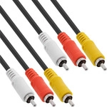 InLine&reg; Cinch Kabel, Audio/Video 3x Cinch, Stecker / Stecker, 1,5m