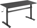 Sit-stand desk, manual, 140x60cm, black
