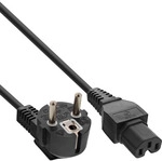 InLine&reg; Netzkabel, Schutzkon. gew. auf Warmger&auml;test. C15 gerade, schwarz, 3m