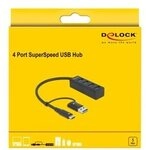 DELOCK 4 Port USB 3.2 Gen 1 Hub mit USB