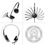 GEQUDIO Headset 2-Ohr f&uuml;r Mitel,Aastra,Poly,Gigaset-RJ Kabel