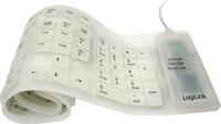 Logilink Tastatur USB / PS/2 Flexibel Wasserfest wei&szlig;