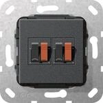 GIRA 569310 Lautsprecheranschluss 2fach Einsatz Schwarz matt