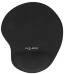 DELOCK Ergonomisches Mauspad mit Gel Handballenauflage schw.