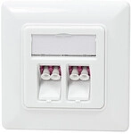 Fiber Faceplate with 2 LC-Duplex Adapters, multi-mode