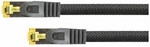 Python Patchkabel mit Cat.7 Rohkabel S/FTP PiMF halogenfrei 0,5m schwarz