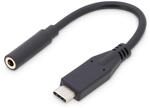 DIGITUS USB C Audio Adapterkabel Typ C -Klinke St/Bu 0,2m,sw