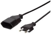 Logilink Netzkabel Euro CEE 7/16 Stecker zu Dose, 1m schwarz
